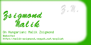 zsigmond malik business card